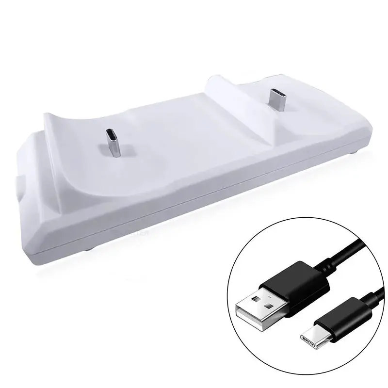 شاحن مزدوج سريع لوحدة التحكم اللاسلكية PS5 USB Type-C محطة شحن لملحقات وحدة التحكم في الألعاب عصا التحكم PS5