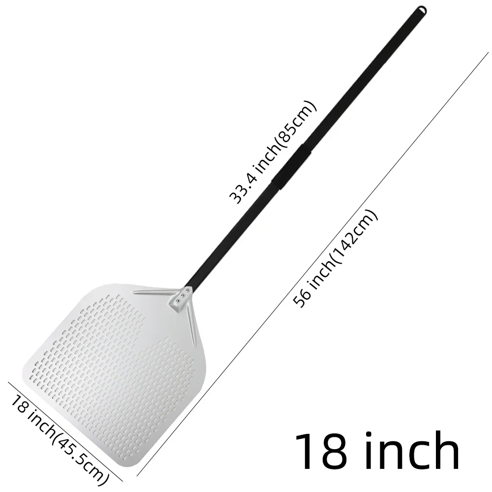 18 Inch Big Pizza Peel Perforated Shovel Paddle Metal Handle for Oven Turning Peel Kitchen Tools Nonstick Baking Accessories