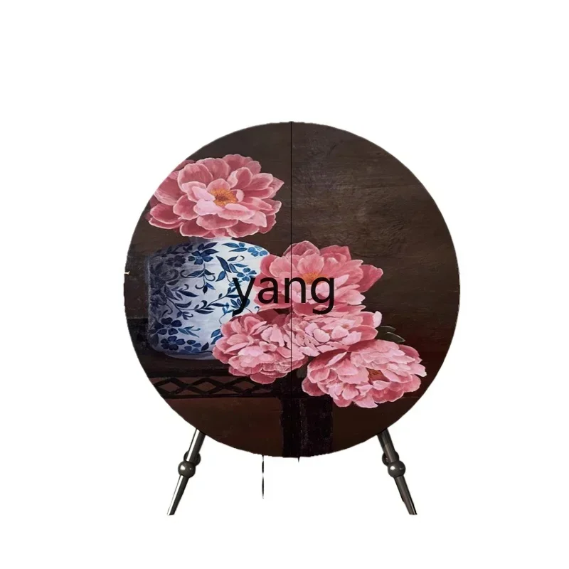 

LH wabi sabi vase round entrance cabinet solid wood dining side tea cabinet bedroom bedside special-shaped cabinet