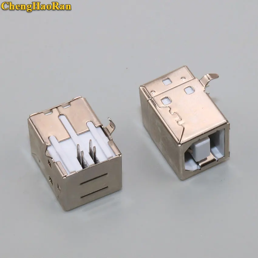 1 stücke USB 2,0 Anschluss Buchse Jack Weiblichen Typ B 90/180 Grad Anschluss Löten PCB Stecker D Drucker Schnittstelle Weiß/schwarz – Detail 3