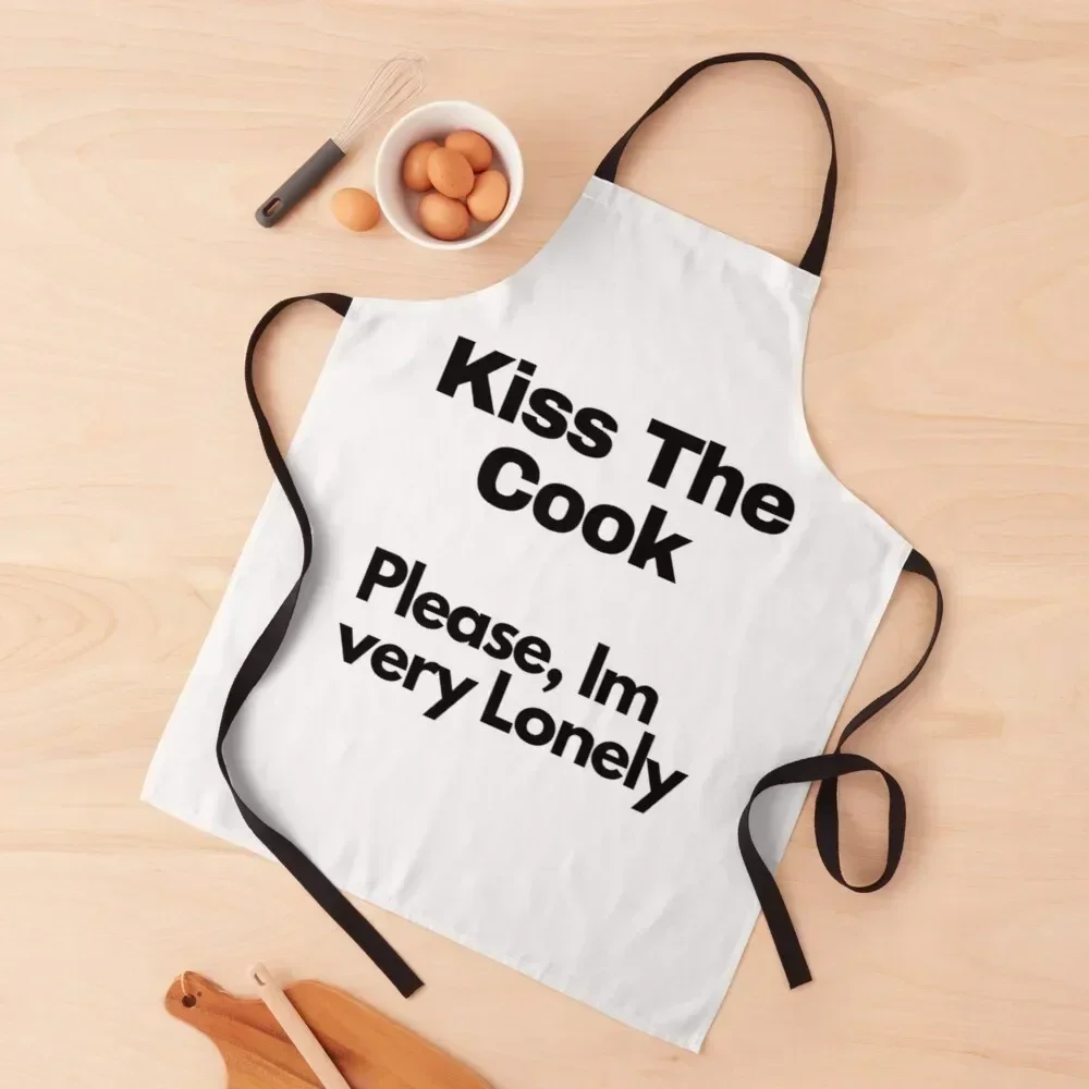 Kiss The Cook, Please, Im very lonely Apron Kitchen Utensils japanese woman Barber Apron