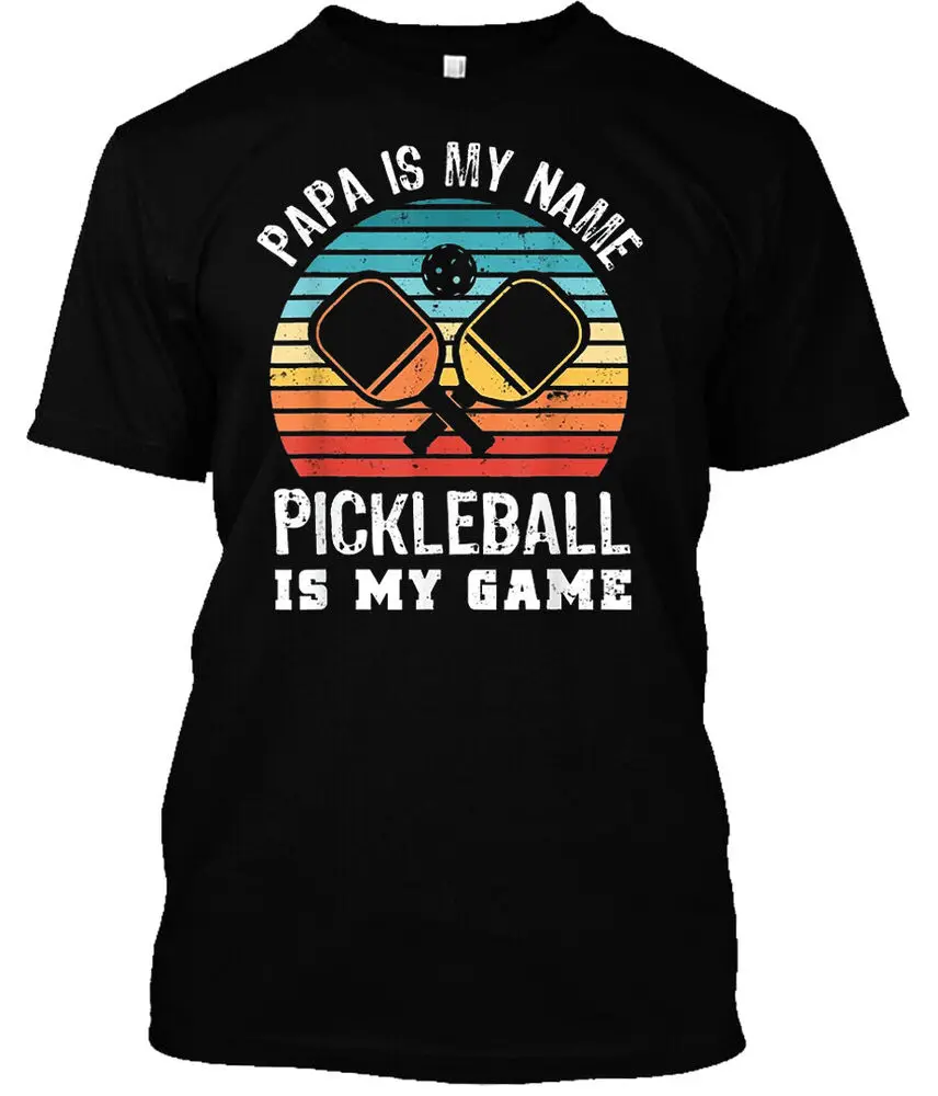 Retro Papa Pickleball Is My Game Father's Day Dad T-Shirt Unisex T-shirts Cotton Luxury Brand Vintage Oversized