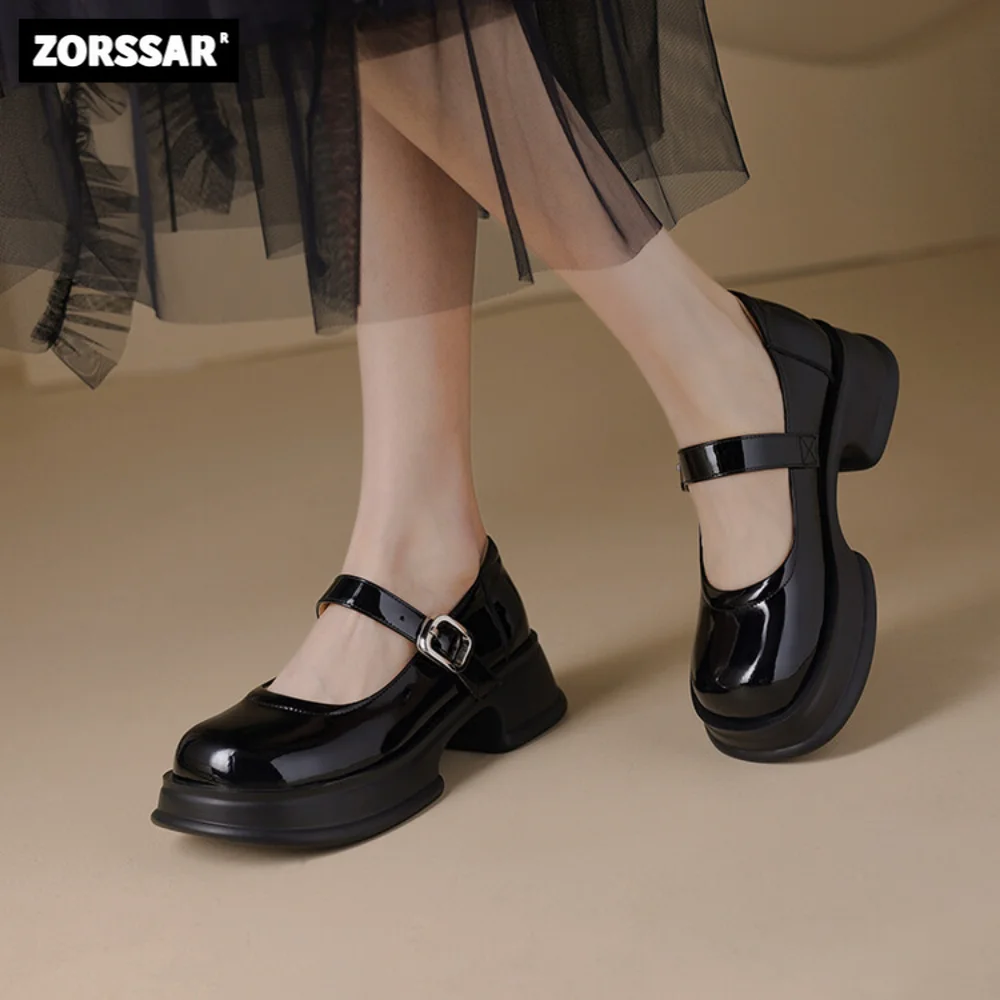 

2024, новые высококачественные женские туфли Мэри Джейн на плоской подошве, удобные удобные туфли на плоской подошве с круглым носком, кожаные туфли ручной работы, женские одинарные туфли