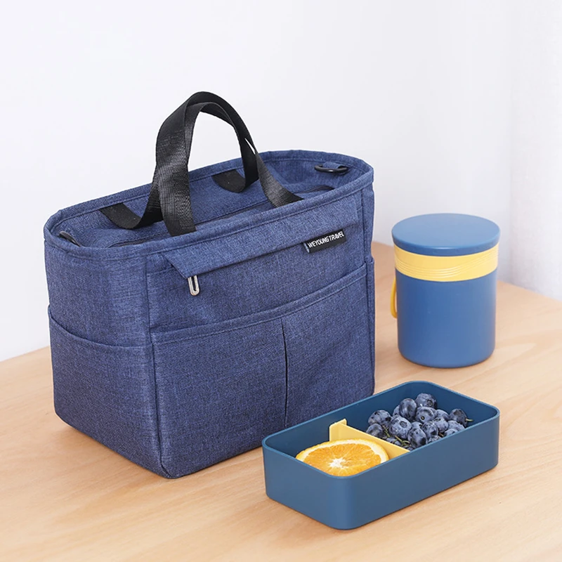 Bolsa de almuerzo térmica de tela Oxford gruesa para niñas, paquete de hielo, bolsas de Picnic aisladas, bolso de hombro para el trabajo, viajes al aire libre, 2023