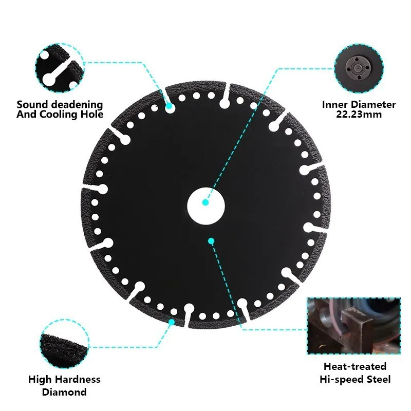 CMCP  Brazed Diamond Saw Blade 100/115/125/150/180/230mm Circular Cutting Disc for Steel Metal Stone Cast Iron Rebar Aluminum