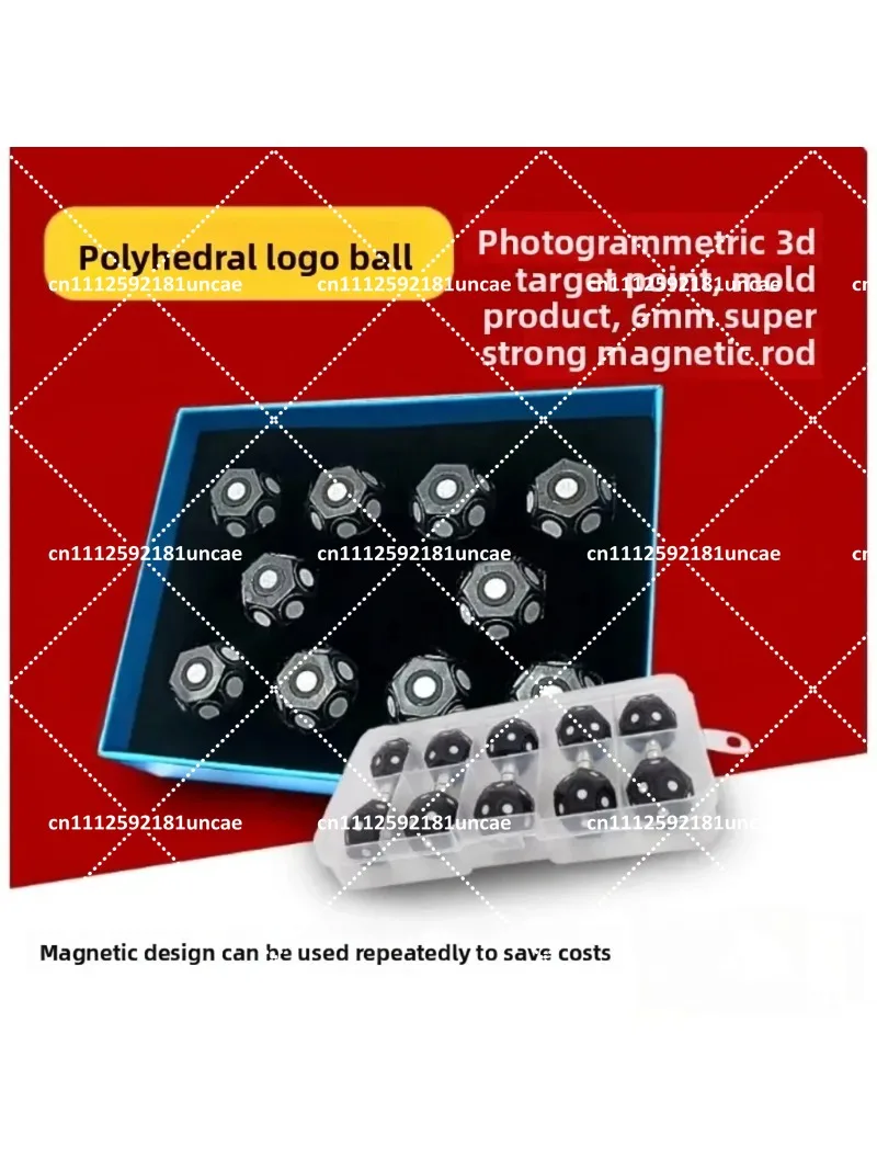 The positioning, starting point and reflective marking points of the magnetic hexagonal sphere three-dimensional scanner