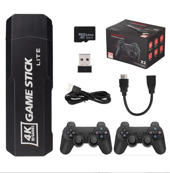 Family Portable GD10 X2 4K Video Game Stick TV Console Retro Game Stick