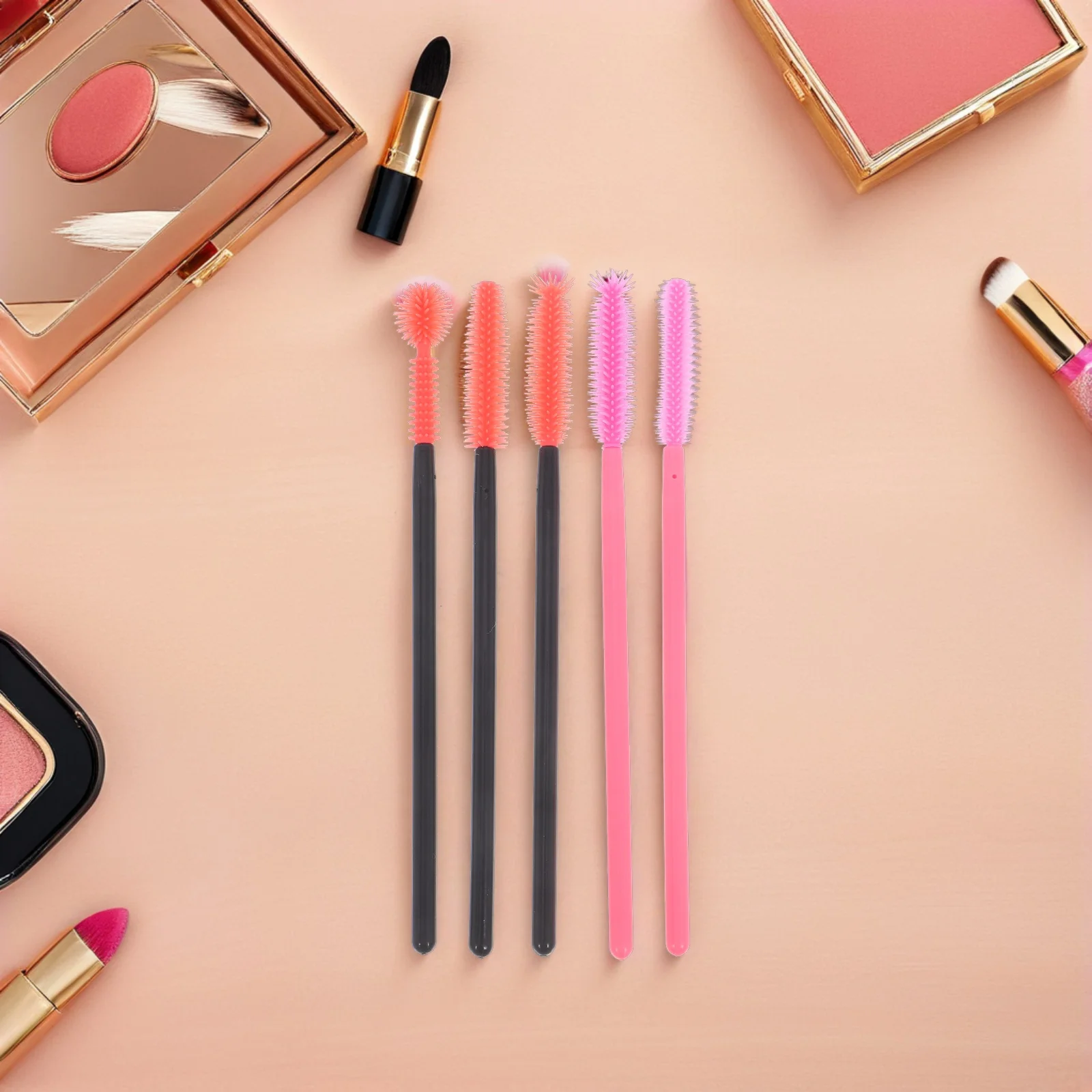 Pinceaux à Mascara en Silicone, baguettes de Mascara Premium, outils de maquillage, pochette de brosse de maquillage réutilisable pour cils professionnels, 50 pièces