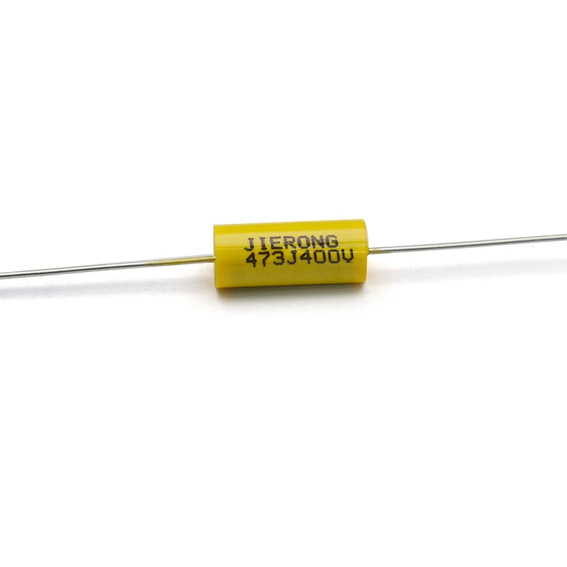 10Pcs Axial Capacity Polyester Capacitor 223J400V/473J400V 0.022uf/0.047uf Brass Leg Electric Guitar Tone Capacitor Yellow