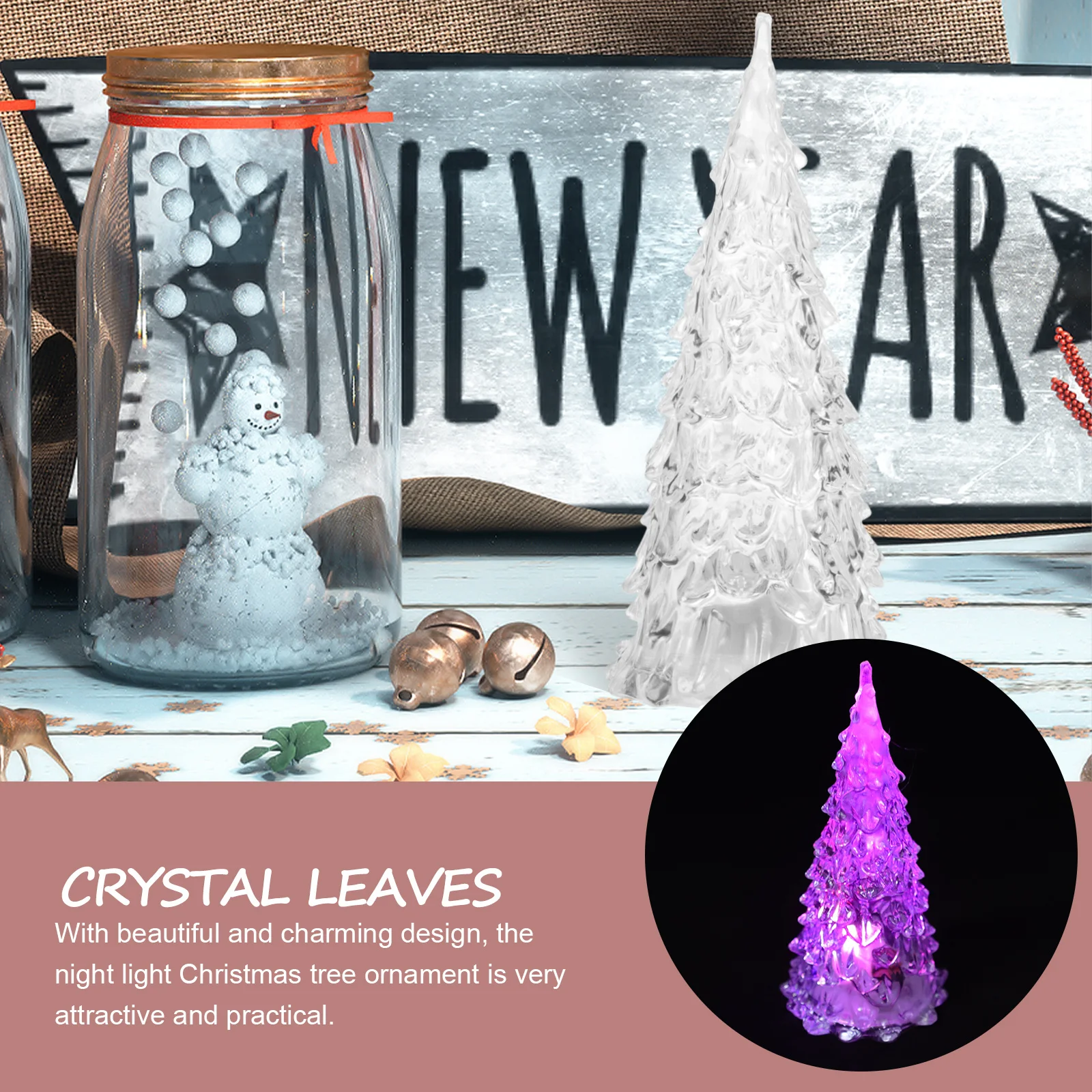 

4Pcs Desktop Miniature Christmas Tree with Colorful Lights for Tabletop Decor Small LED Tree Ornament Desktop Christmas Decor