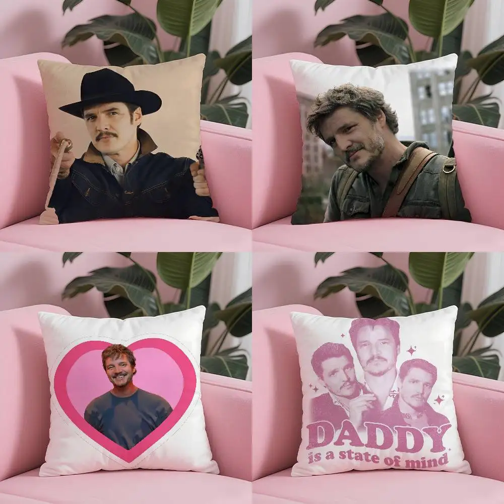 غطاء وسادة Hot Actor P-Pedro Pascal، وسادة صور مخصصة آمنة، وسادة صوف مصقولة مضادة للبهتان، آمنة للأمهات والرضع.