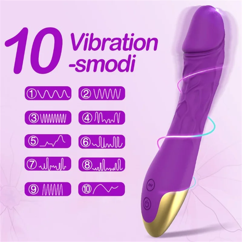 Silicone G Spot Dildo Vibrators for Women Waterproof 10 Speeds Dildo Clitoris Massager Female Masturbator Sex Toys