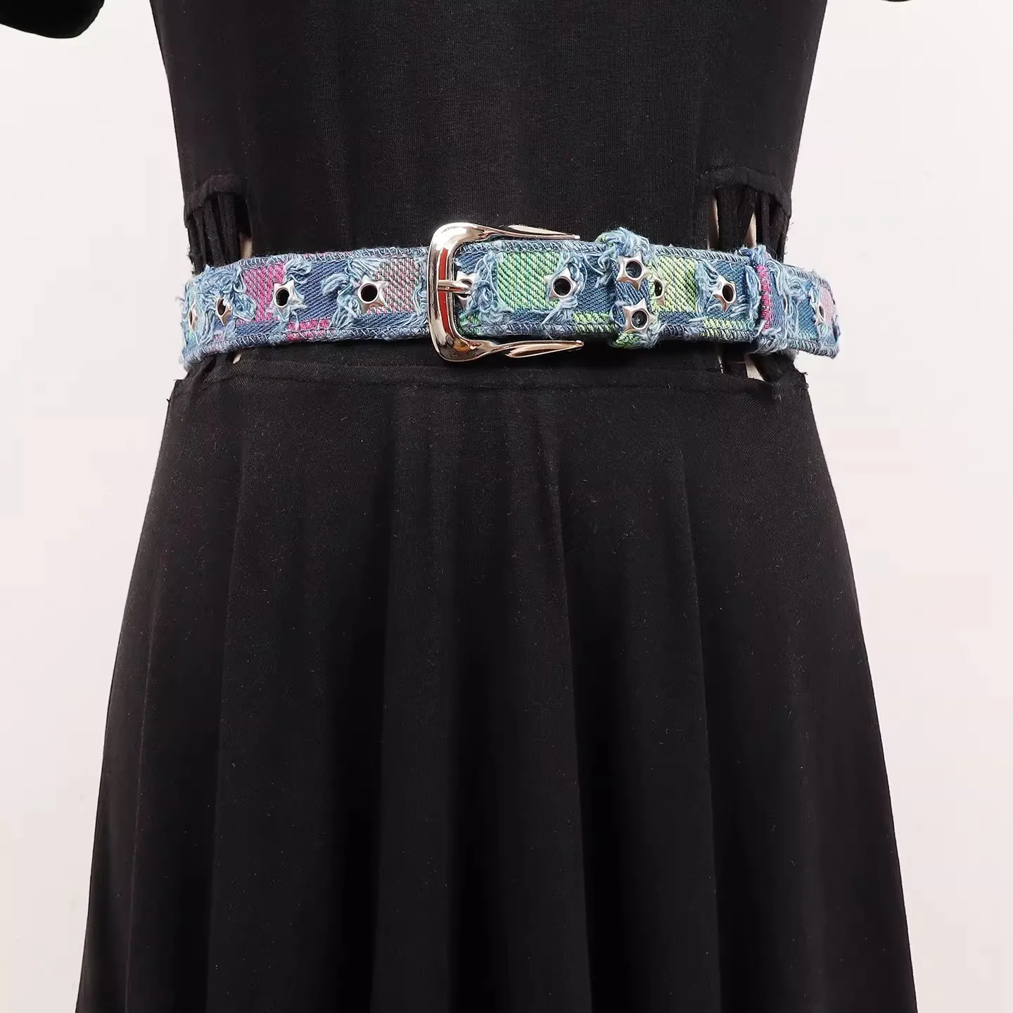 Women's Vintage Denim Cummerbunds Female Dress Corsets Waistband Belts Decoration Narrow Belt R1996