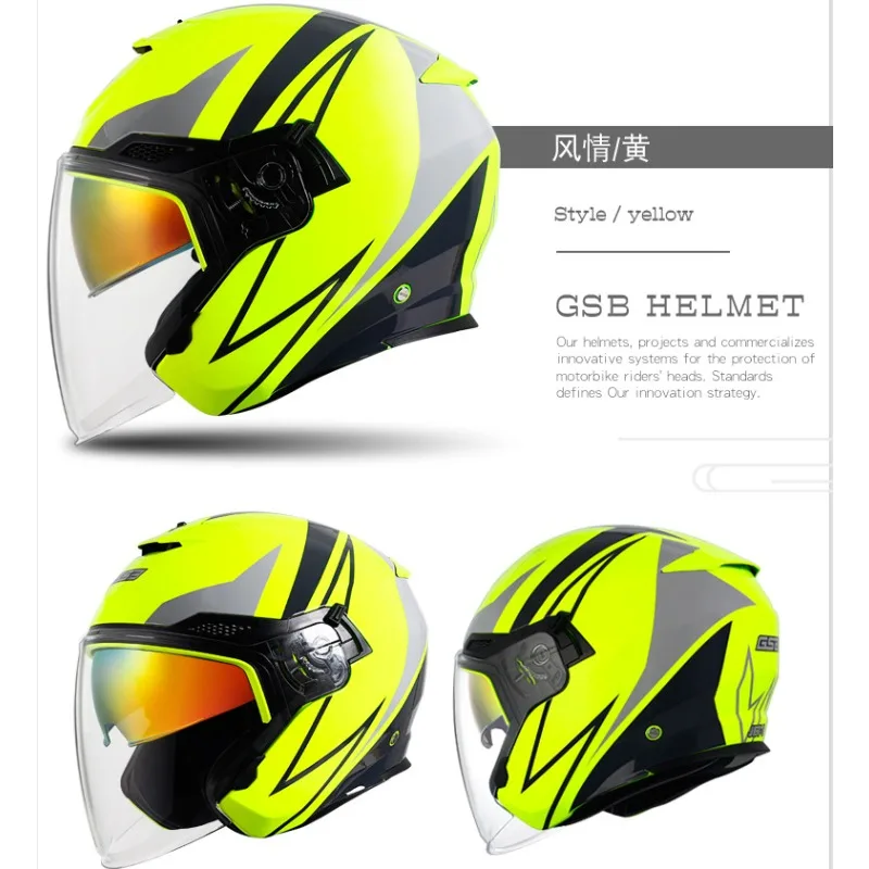 

GSB мотоциклетный мужской и женский мотоциклетный полушлем три четверти, всесезонный универсальный мотоциклетный шлем Casco Moto