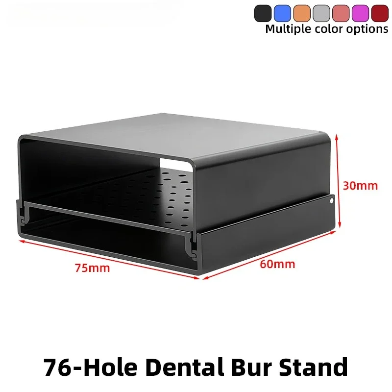 Dental Bur Disinfection Box, Aluminum Alloy Autoclavable Heat-Resistant Open Storage Case for High-Speed Burs, Dental Organizer