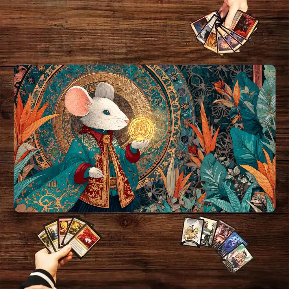 

Runic Circle and Rat Wizard Magic Card Battle Mat MTG Playmat Anti-slip Base 35X60CM gathering gaming mat Board Game Mat for TCG