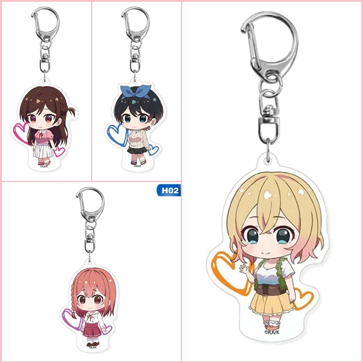 Anime Rent A Girlfriend Kanojo Okarishimasu Chizuru Cosplay Figure Acrylic Model Keyring Decor Bag Pendant Keychain Fans Gift