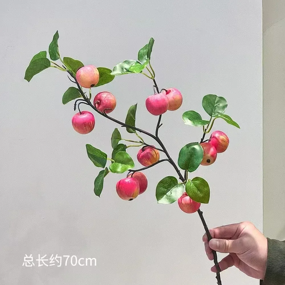 Simulated Apple Fruit Tree Flowers Bouquet - Artificial Fake Flowers For Home Living Room Table & Wedding Decoration Artificial
