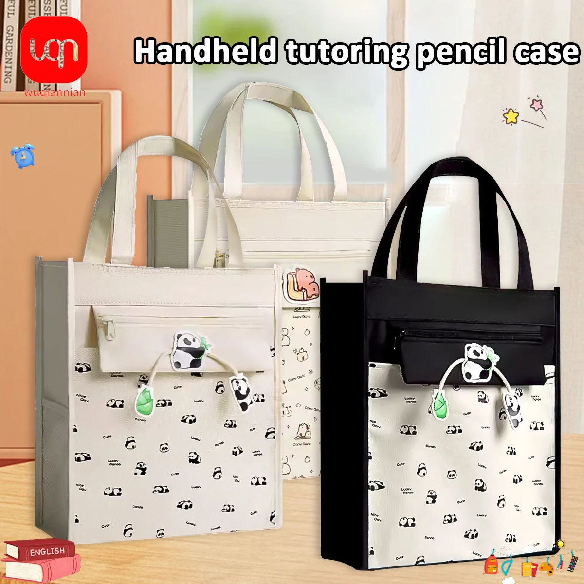 

Сумка-тоут WQN-1PC: простая и стильная, 3-слойная, с большой вместимостью и застежкой-молнией, подходит для школьников, для хранения художественных принадлежностей.