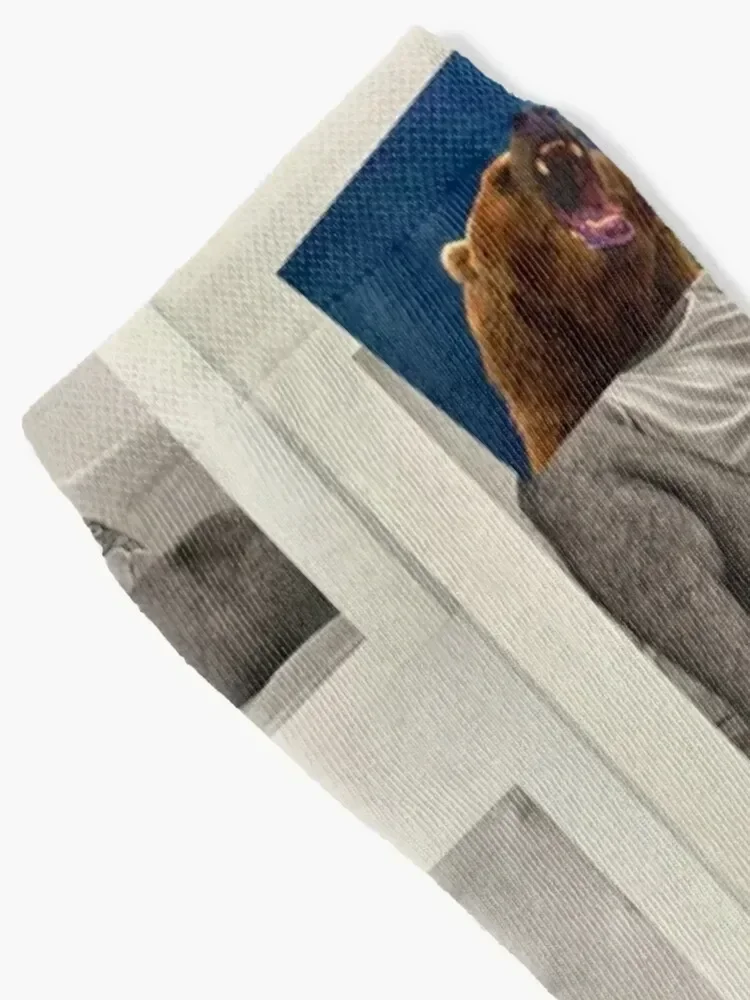 BEAR Tighty Whities - repurposed, up-cycled photo collage Socks kids floor Heating sock luxury Socks Woman Men's