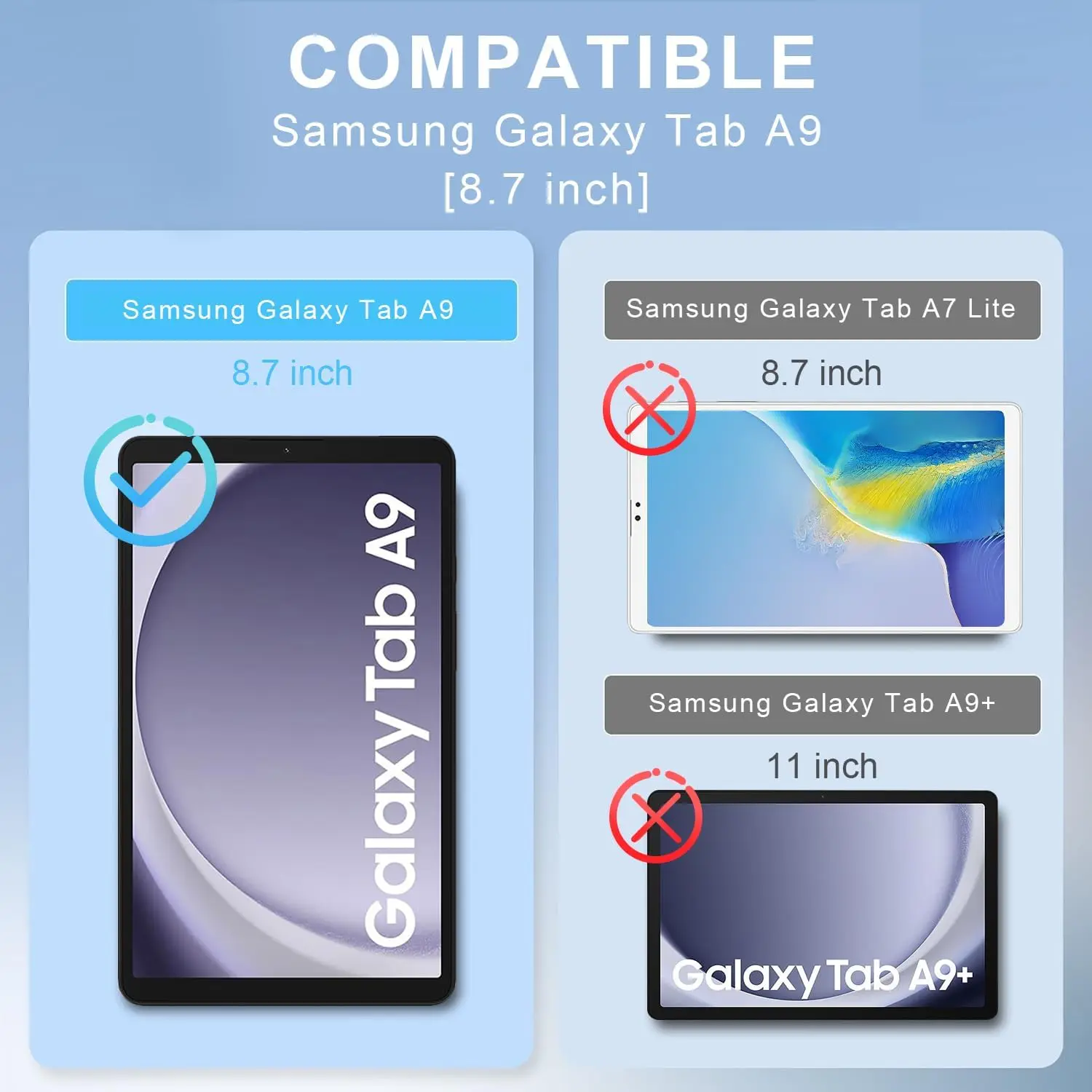 For Samsung Galaxy Tab A9 SM-X110 SM-X115 Tempered Glass Screen Protector 8.7 Inch 2023 Anti Scratch HD Clear Protective Film