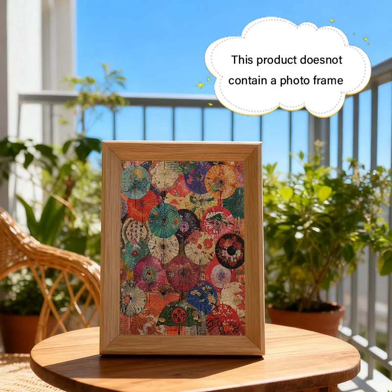 กล่องปริศนาขนาดเล็กสำหรับผู้ใหญ่ 1,000 ชิ้น ลายร่มสีสันสดใสบนกระดาษเคลือบน้ำมัน - ทนต่อการขีดข่วน ท้าทาย เหมาะสำหรับเด็ก