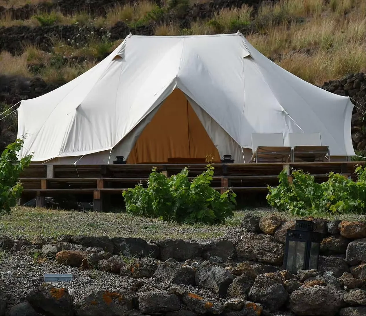 Luxury Outdoor Camping Waterproof Emperor Bell Tent Canvas Cotton Safari Large Yurt Tent for Family Glamping