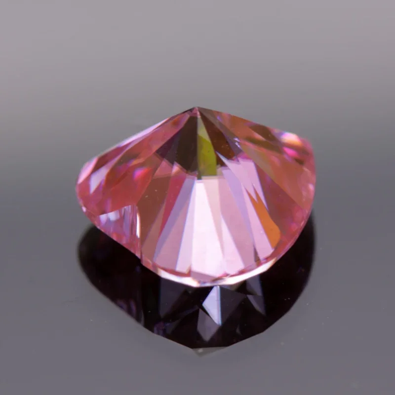 Moissanite Stone Heart Shape Sakura Pink Color Charms for Jewelry Making DIY Ring Necklace Main Materials with Certificate
