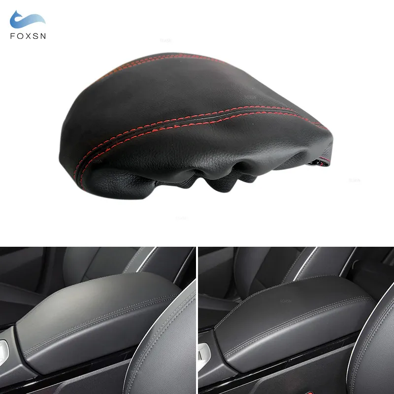 Car-styling Microfiber Leather Interior Center Control Armrest Cover Trim For Hyundai Tucson 2019 2020