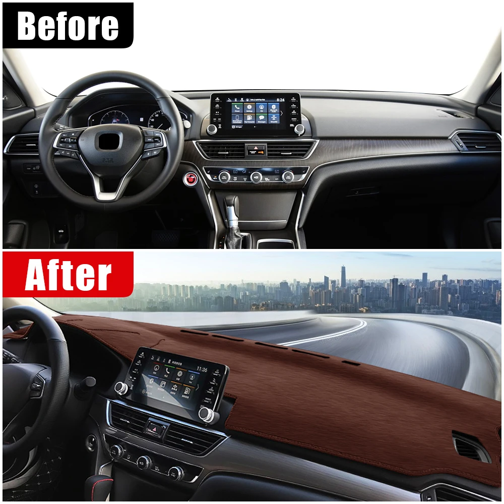 لهوندا أكورد 10th 2018 2019 2020 2021 2022 لوحة سيارة الشمس الظل غطاء حصيرة تجنب ضوء عدم الانزلاق وسادة الملحقات #3