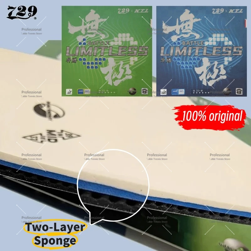 

729 Friendship Battle Limitless Table Tennis Rubber Double Color Sponge Adhesive Gradien Sticky Professional Ping Pong Sponger