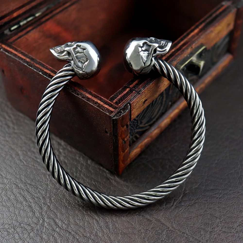 

Vintage Gothic Skull Bracelet for Men Goth Stainless Steel Skeleton Bangle Women Fashion Biker Jewelry Accessories Dropshipping