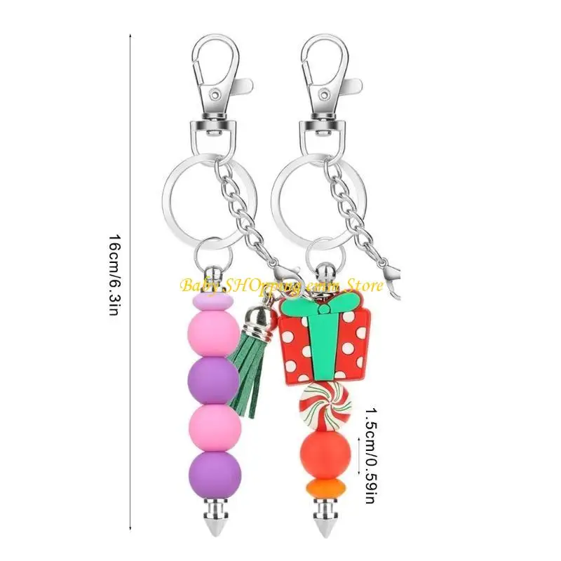 23gd Buntes Schlüsselbund -Perlenakzent für Auto- und Heimtaste für Jungenmädchen Accessoires Anhänger Halter für Boutique