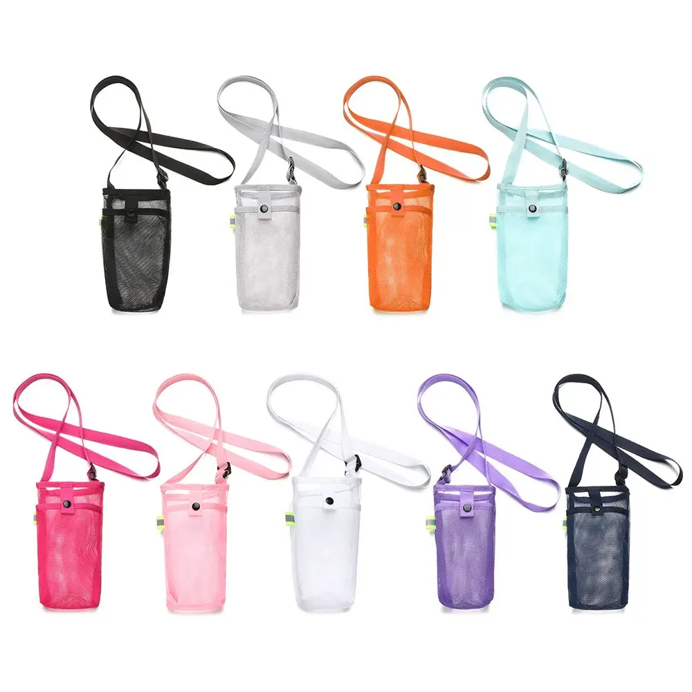 

Camping Accessories With Strap Visible Bag Mesh Cup Pouch Mobile Phone Bag Cup Sleeve Sport Water Bottle Cover