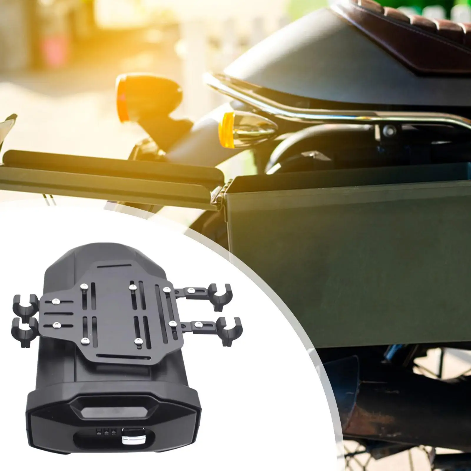 Motorcycle Side Box 3.8 Liters Solid Easy to Install Waterproof Motorbike