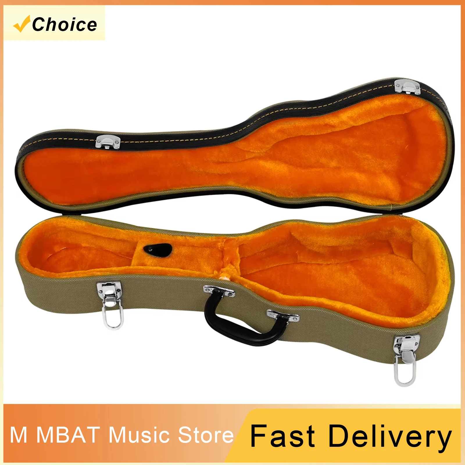 M MBA 23 Inch Ukulele Hardened Case Thick Case With Metal Lock Waterproofing Compressive Ukulele Case Tailor-made for ukulele