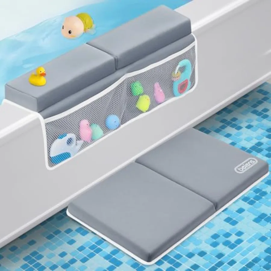 Bath Kneeler and Elbow Rest Pad Set - 1.5'' Comfortable Thick Baby Bath Kneeler Pads, Quick Dry Soft Kneeling Pad for Baby Bath