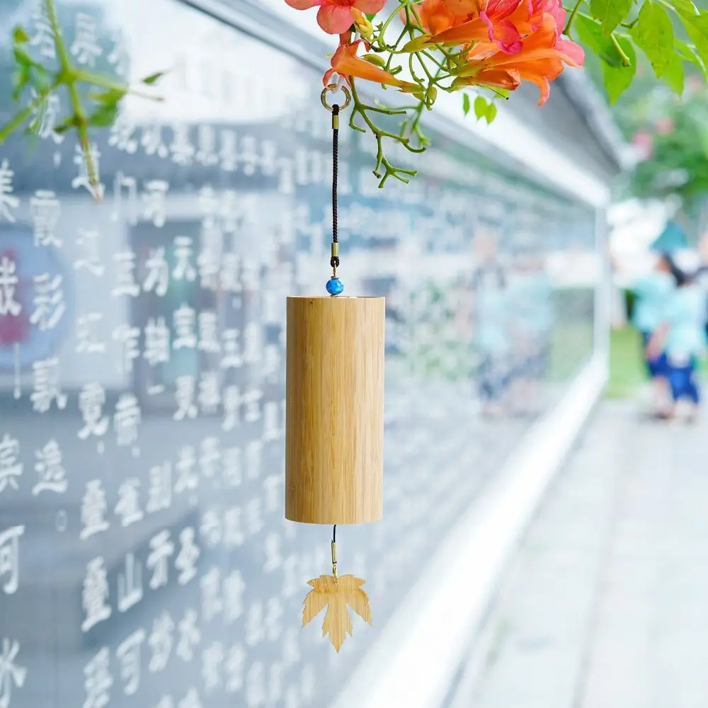 Ancient Style Handmade Bamboo Wind Chimes Antique Hand Cranked Yard Pendant Simple Hanging Decoration Yoga Studio