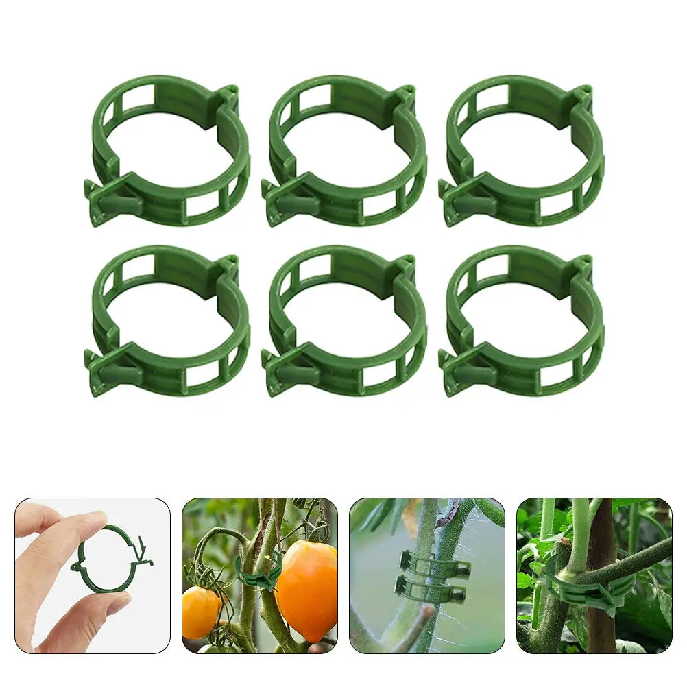 100 Pcs Tomato Stems Clips Support for Bending Climbing Plants Flower Clamp Garden Vine