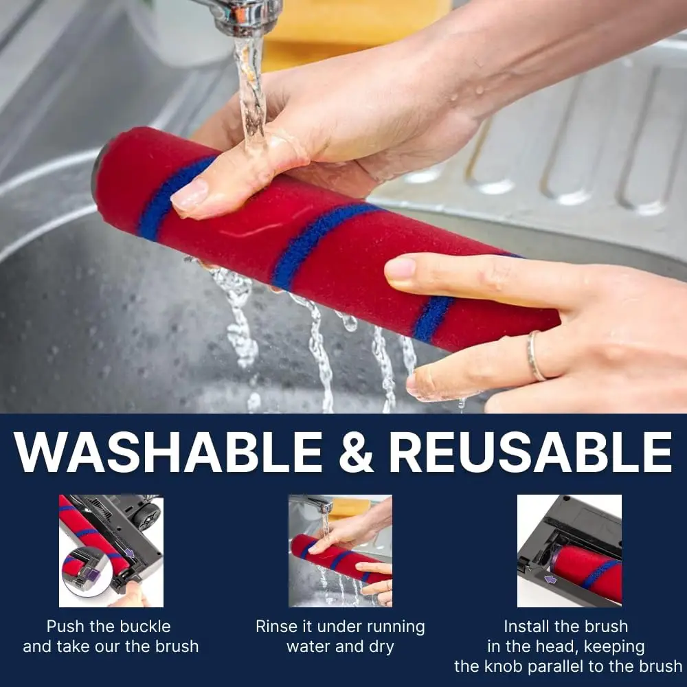 Мягкая роликовая чистящая головка со светодиодной подсветкой — совместима с Dyson V7, V8, V10, V11, V15 — высокоэффективная вакуумная насадка