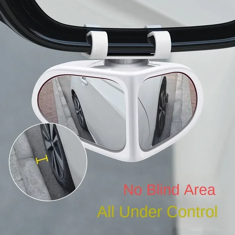 Car Blind Spot Mirror 1 Pair Front Wheel Auxiliary Rearview Double-Sided Mirror Wide Angle Mirror 360 Degree Adjustable for Cars