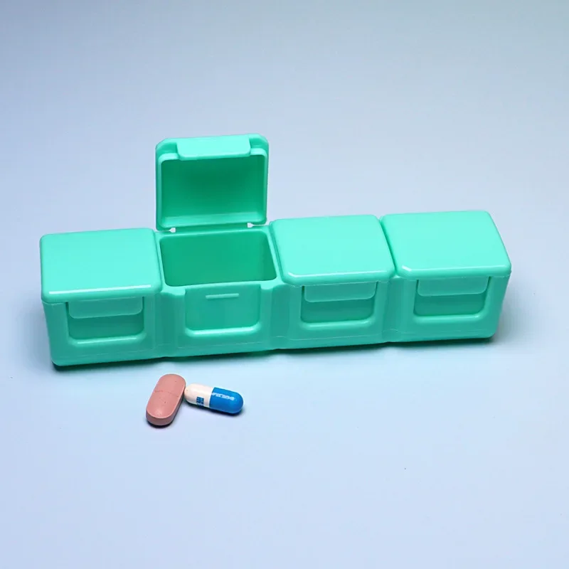 Portable Travel Small Pill Box Cases Container Organizer Storage Tablets 4 Grids Vitamin Pills Medicine FishOils Drug Separation