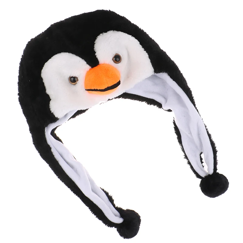 Gorro cálido de felpa de Mascota de pingüino de Animal de dibujos animados, gorro de invierno lindo, accesorio cálido a prueba de viento, 1 unidad