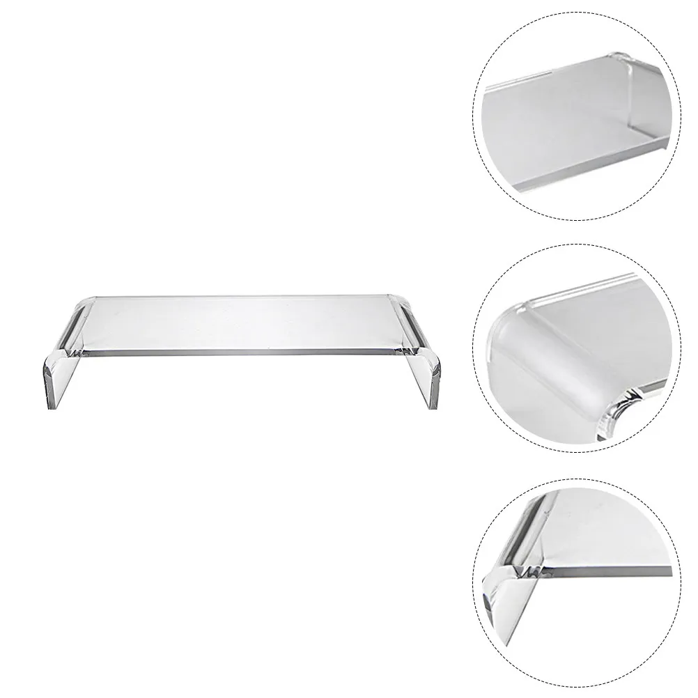 Acrylic Computer Monitor Riser Stand Clear Desktop Monitor Stand Office Elevated Shelf Neck Comfort Workstation