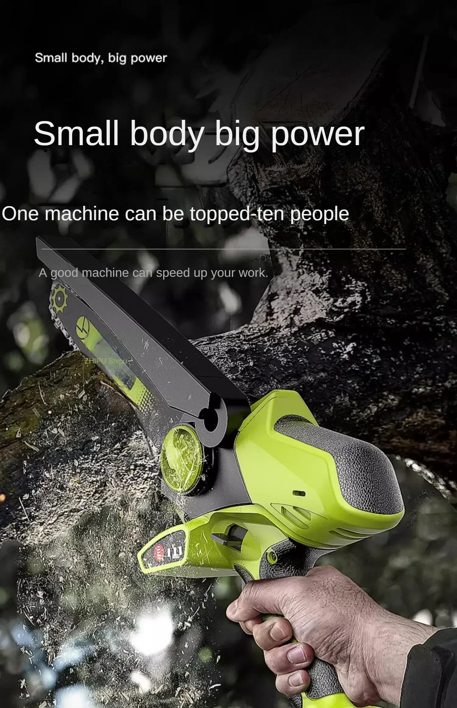 Small Cordless Chainsaw Rechargeable Handheld Electric Saw Lithium Battery Powered Wood Cutter