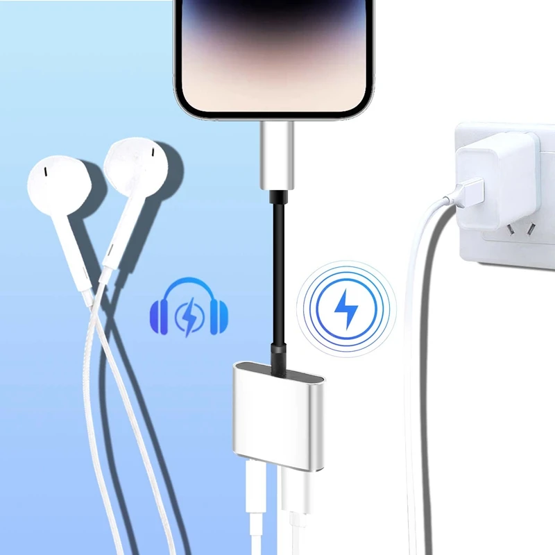 2 In1 Type-C إلى 3.5 ملم محول مقبس سماعة الرأس/شاحن موصل، محول الصوت والشحن لسماعات الأذن Aux