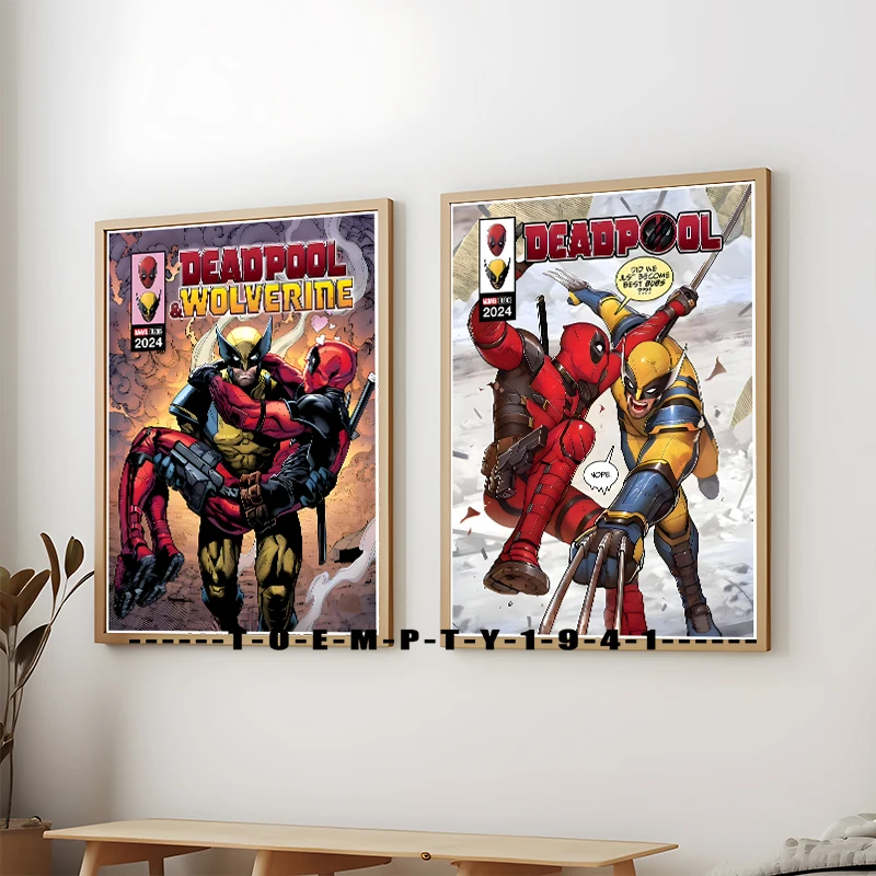 D-Deadpool i Wolverine plakat na płótnie wydruki Superheros plakat artystyczny obraz ścienny gabinet estetyczna sztuka naklejki ścienne prezent