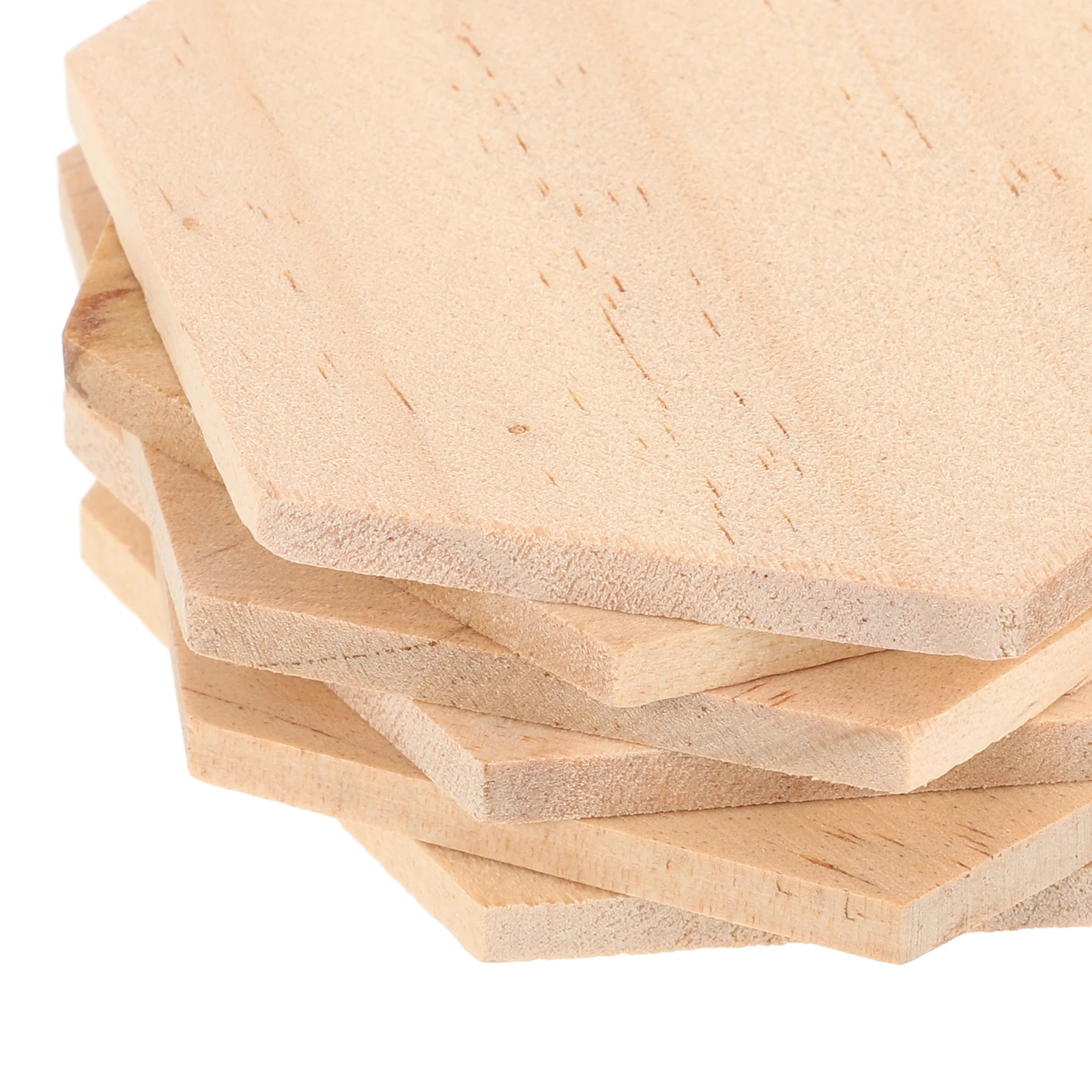 

25 Pcs Wooden Decorative Slices Hexagon Natural Wood Blank Ornaments Tree Bark Insulation Discs DIY Craft Project