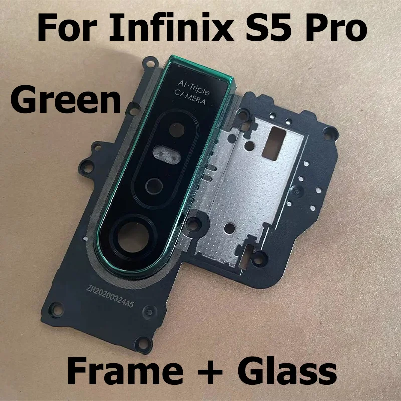 Rear Camera GlassLens With Frame For Infinix S5 Pro Housing Back Camera Glass Lens With Cover Frame Holder X652 X660 X660C X660B