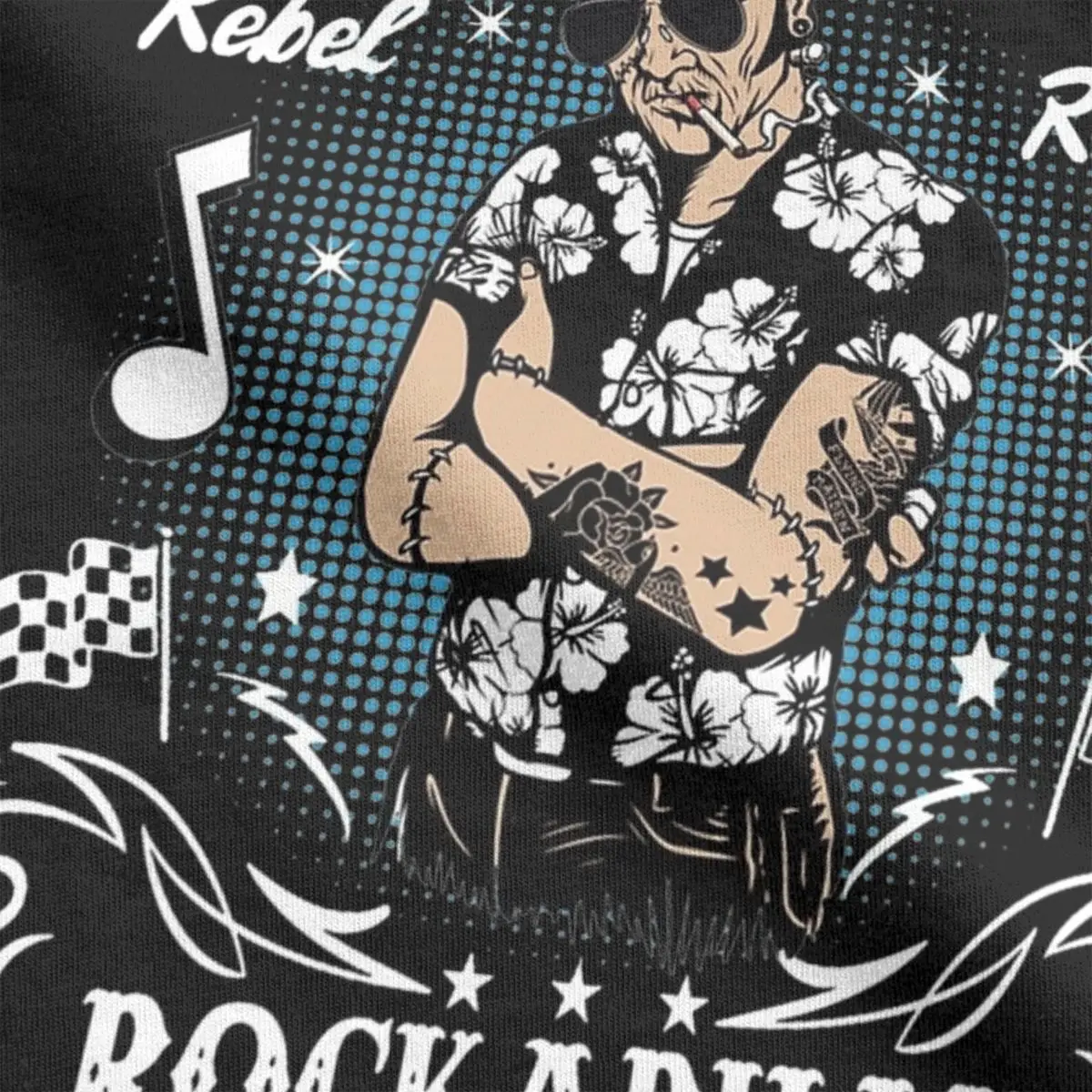 Vintage Men Rockabilly Style Vintage Rockers Retro Bikers Shirt Merch Rock and Roll Motor Pure Cotton Tops T-shirt Tee Shirt